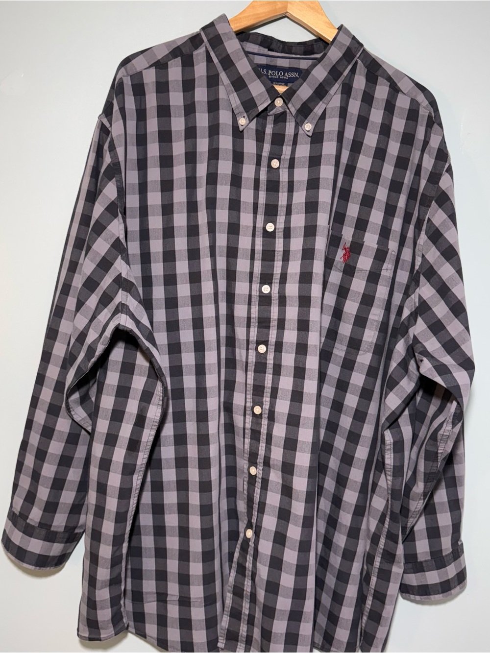 U.S. Polo Assn. Men's Black & Gray Check Button-Down Shirt